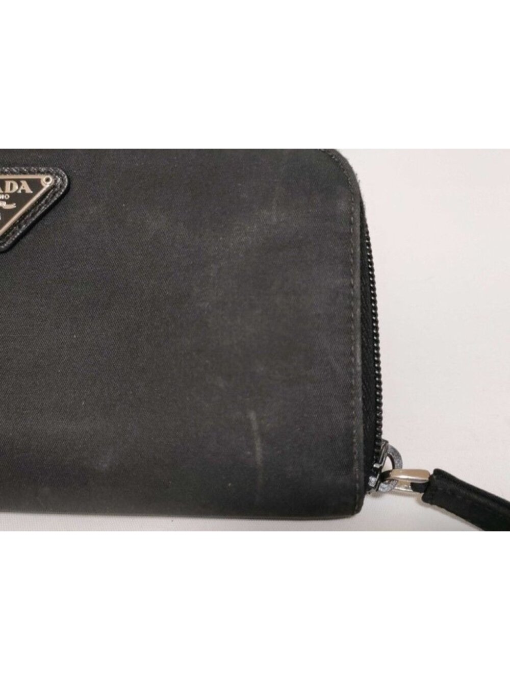 Prada Wallet Triangle Logo Black Nylon Silver - Picture 5 of 10